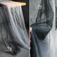 glitter sprinkling gold tulle fabric black pink white gradient diy decor veil gown skirt wedding dress designer fabric