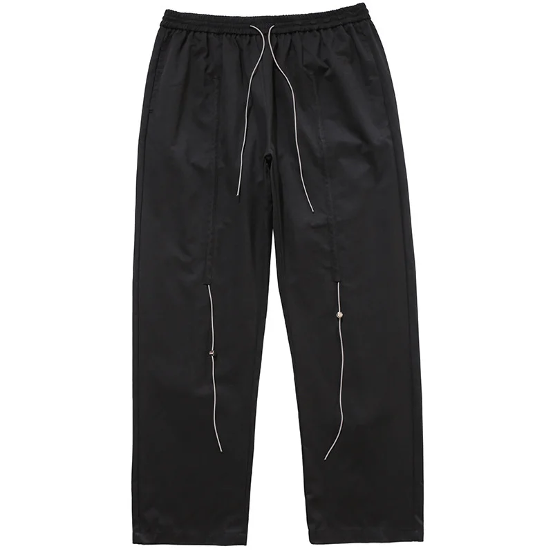 

Wxwovdy men's wear autumn and winter 2020 new fashion brand loose and versatile drawstring reflective solid color casual pants