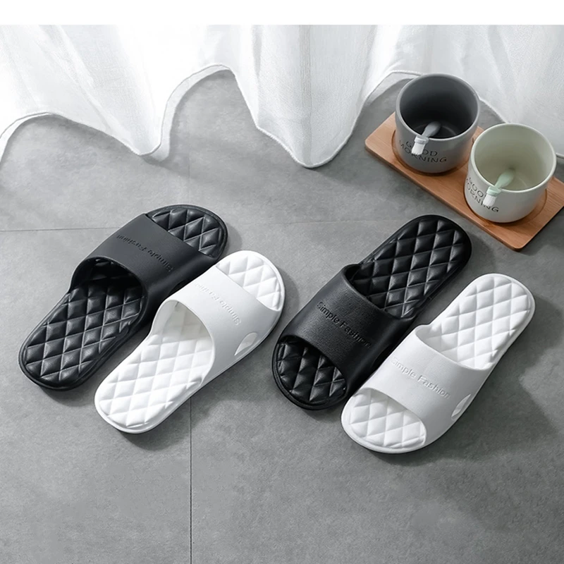 

Anti-Slip Slippers Thick Bottom Bathroom Slippers Indoor Home Couples Shoes Casual Design Soft Ins Tide To Wear Cool Slippers