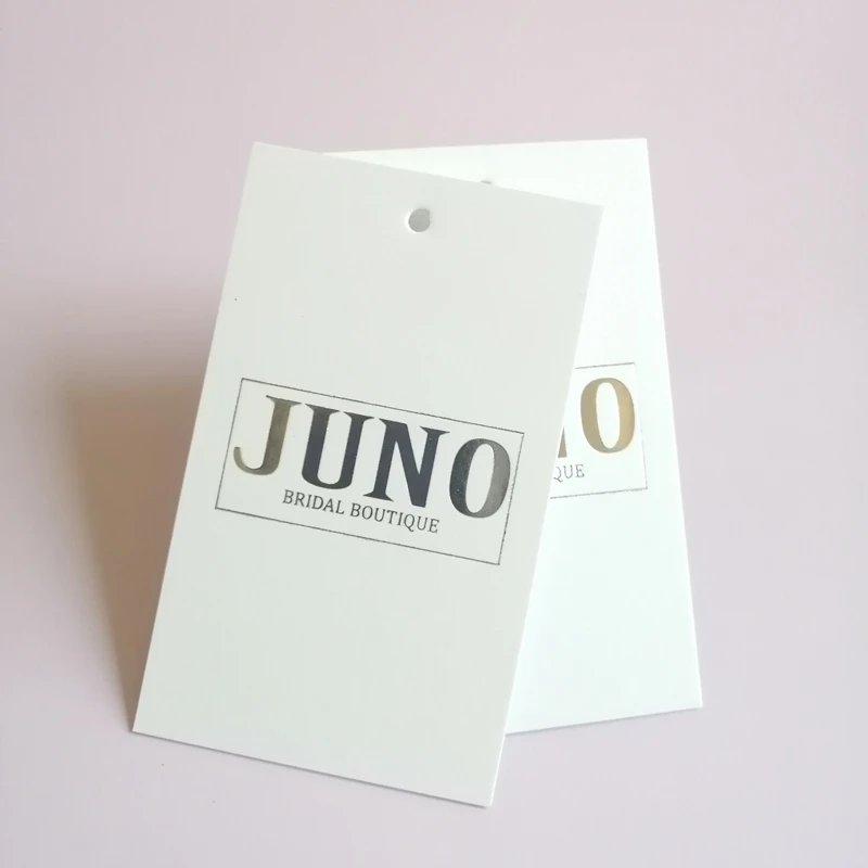 Модная подвесная бирка на заказ с горячим штампом серебряная фольга блестящий