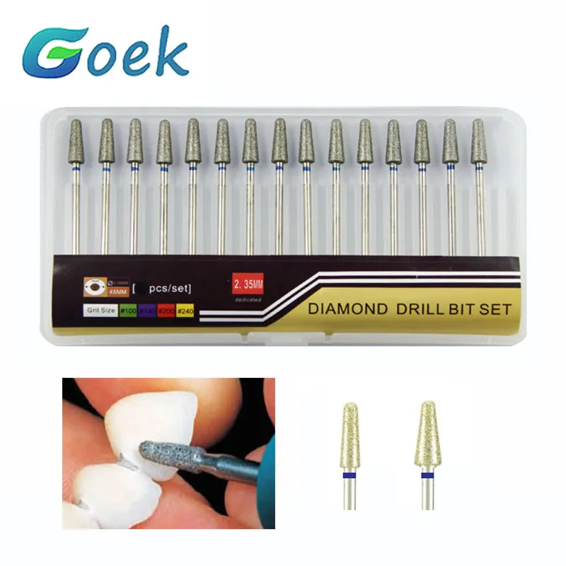 

5pcs/Set Dental Diamond Drill Bit Round Taper Cylinder Bur Lab Dentistry Tools HP Electroplated Medium Grind Zirconia Sharp