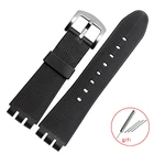 Ремешок мужской из мягкого силикона, черный, водонепроницаемый, 23 мм