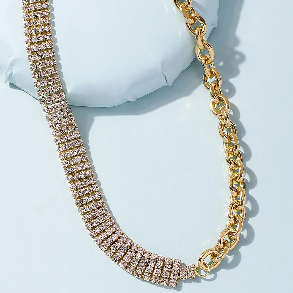 Роскошные хрустальные стразы ожерелье чокер для женщин золотой цвет кубинская