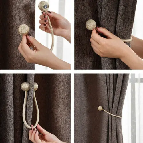 

1Pc Pearl Magnetic Ball Curtain Tie Rope Backs Holdbacks Buckle Clips Accessory Rods Accessoires Hook Holder Home Decorations