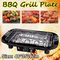 Smokeless Electric BBQ Grill Non-Stick Pan Stove Electric Griddle Barbecue Temperature Control 220V Household Outdoor Cooking