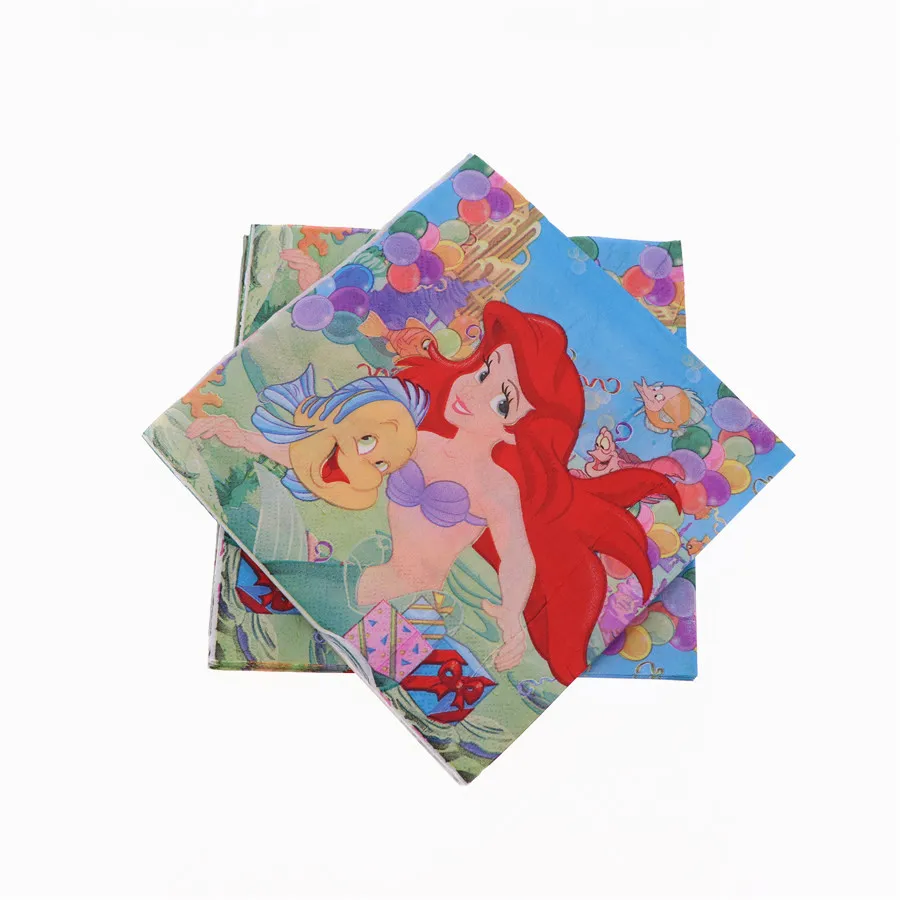 Маленькая Русалочка Ариэль тема девочка детский день рождения украшение тарелка