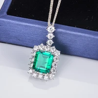 lab grown emerald necklace jewelry white gold msr 528
