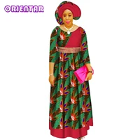 dashiki african dresses for women african print robe africaine with headtie fashion ankara dresses plus size clothing wy3435