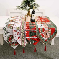 home decoration christmas table cloth knitting table flag santa claus xmas decor