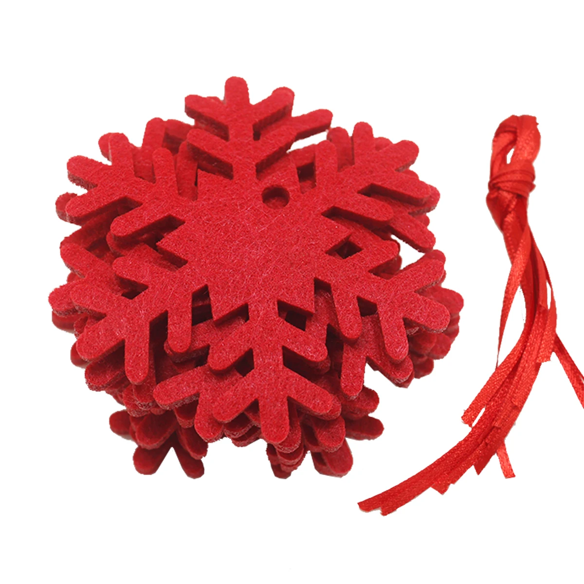 

10pcs Christmas Snowflake Tree Cutout Slices for Patchwork DIY Crafting Embellishment Christmas Tree Pendants Hanging Ornaments