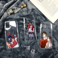 aesthetic chinese style tian guan ci fu phone case for samsung s30 s21 s20 fe note 20 ultra s10 s9 s8 plus s7 s10e transparent