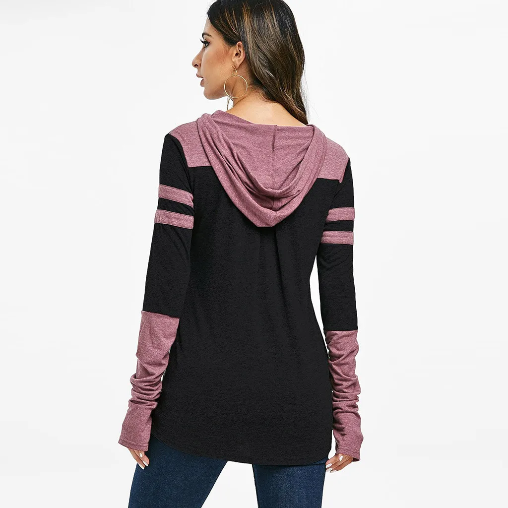 Женская Повседневная Блузка с капюшоном свободные топы рукавами рюшами и