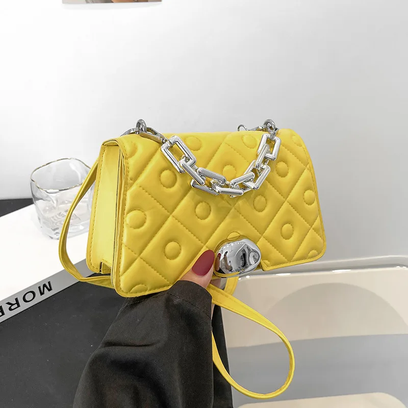 

Fashion Luxury Brand Ladies Candy Color Metal Chain Shoulder Messenger Small Square Bag Dating Party Mobile Phone Coin Purse