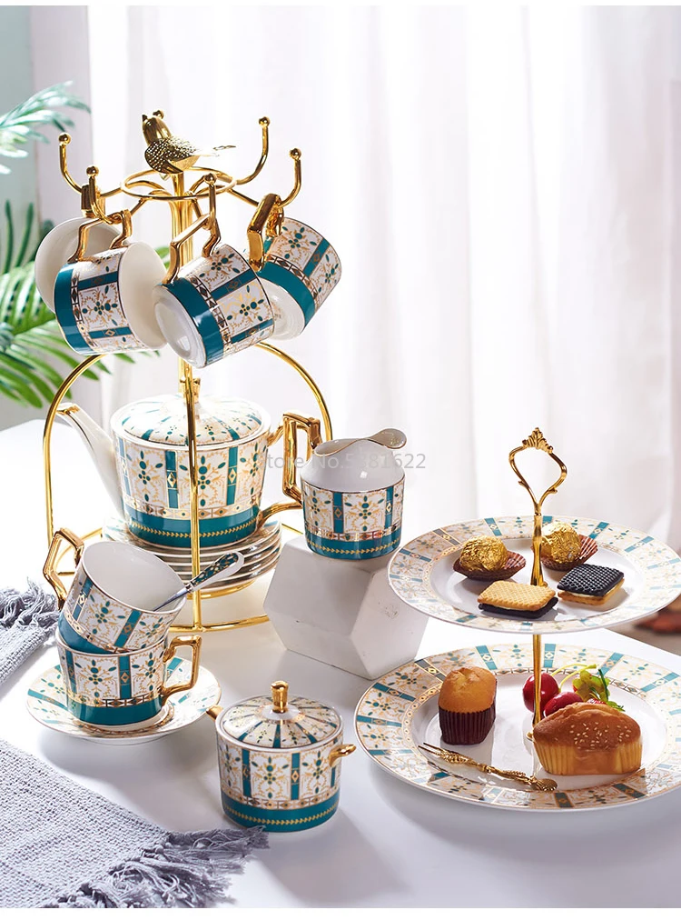

Luxury Gold Bone China Coffee Set Nordic Porcelain Tea Set Pot Cup Ceramic Mug Sugar Bowl Creamer Teapot Milk Jug Coffeeware