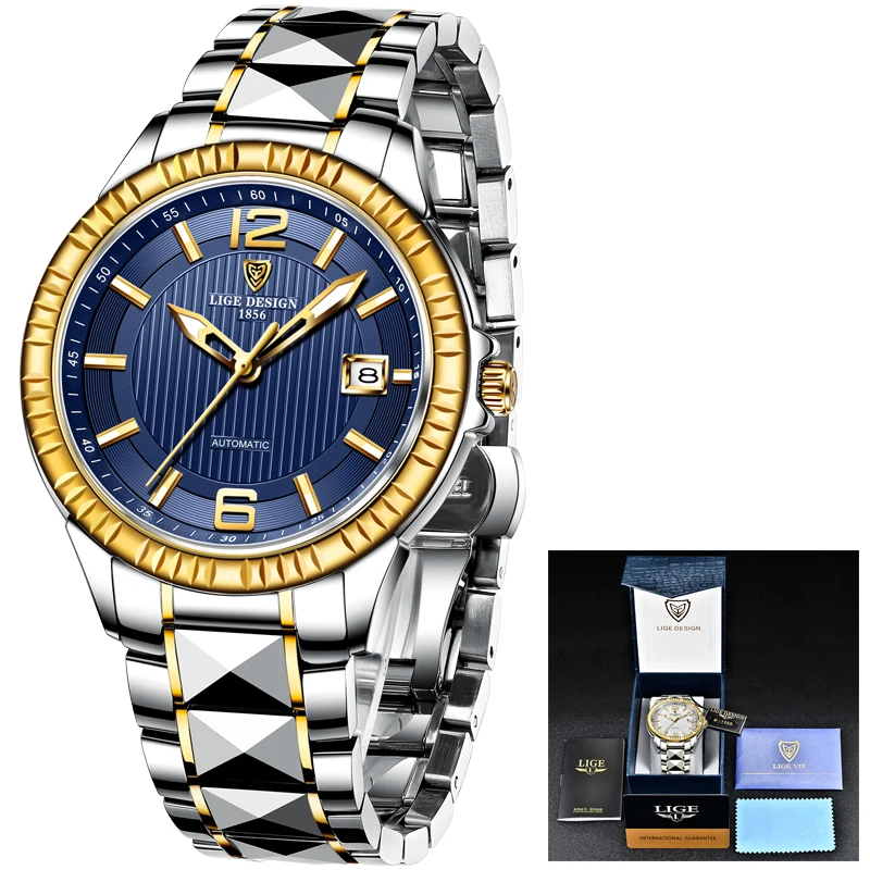 

LIGE Mens Luxury Mechanical Watches Men Fashion Sports Waterproof Watch Men Full Steel Wrist Watch Relojes Automaticos Clock