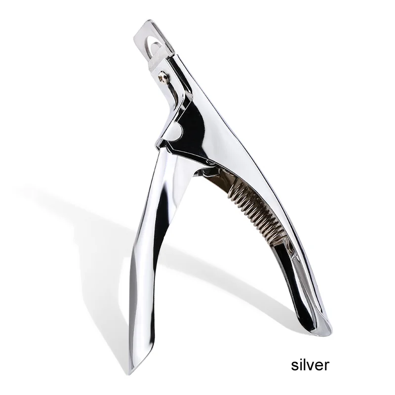 silver Профессиональная машинка для стрижки ногтей специальный тип U слова Ложные кончики кромки резаки для маникюра красочные инструменты для маникюра из нержавеющей стали - Цвет: silver