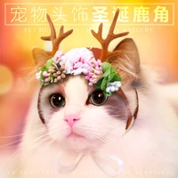 christmas pet headgear christmas antlers pet decoration hat antlers headband decoration cats dogs universal christmas accessorie