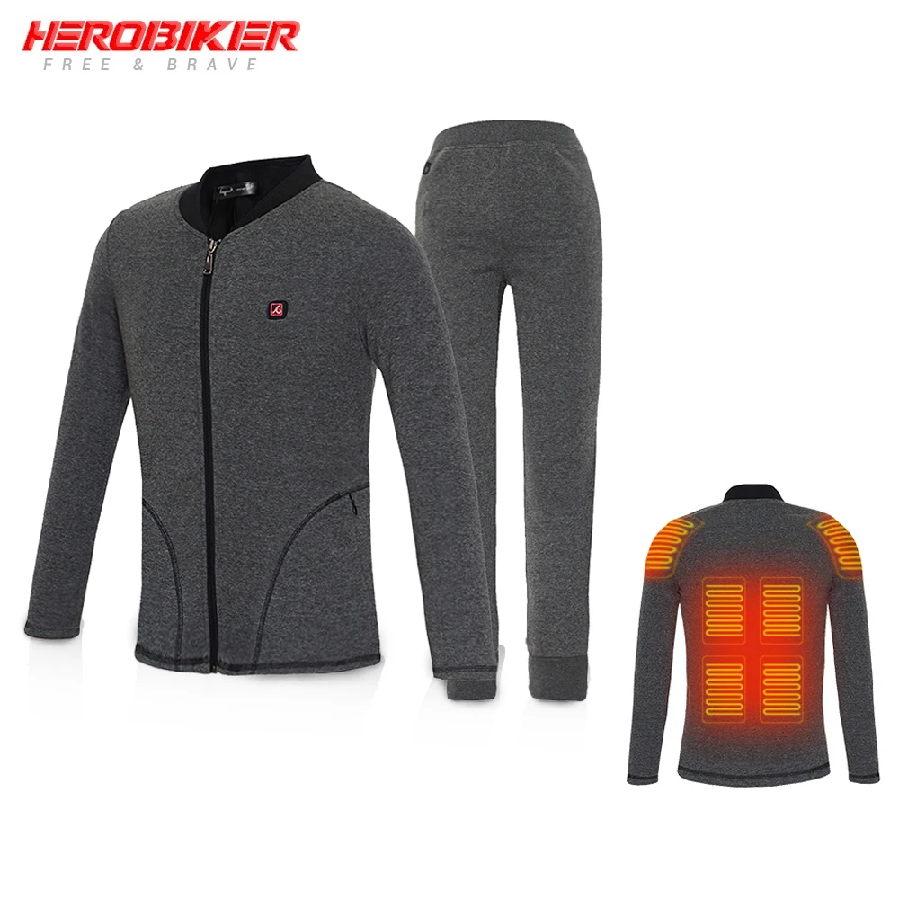 HEROBIKER Мужская мотоциклетная куртка с подогревом одежда электрическим рубашка USB