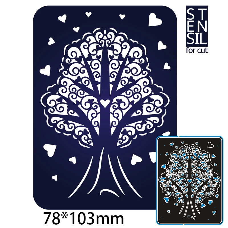 

Metal Cutting Dies Tree Heart New for decor card DIY Scrapbooking stencil Paper Album template Dies 78*103mm