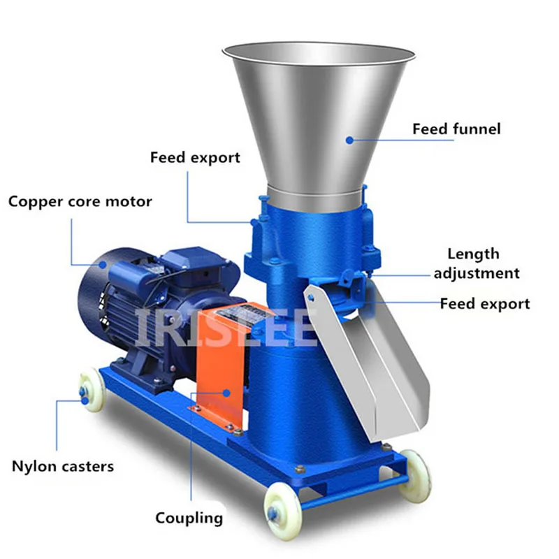 Máquina de pellet de alimentación animal, 80-120 kg/hora, madera, combustible, 220v/380v