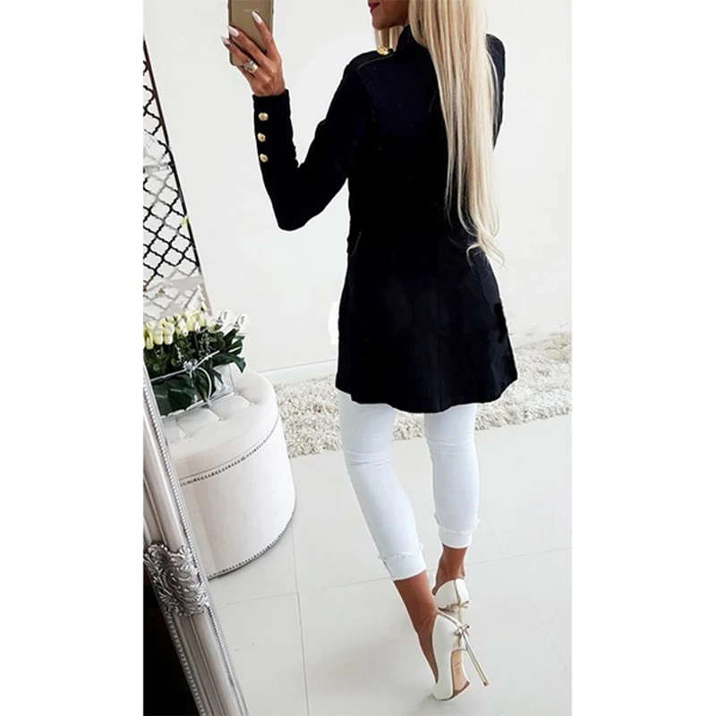 Весна/осень/зима женский модный однотонный однобортный Тонкий Повседневный