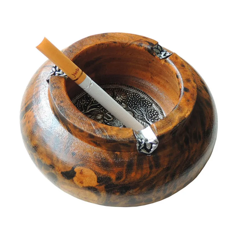NEWYEARNEW 1piece Retro Ashtray for Car Portable Southeast Asia Handicraft Hotel Solid Wood Home Decoration Business Gifts | Дом и сад