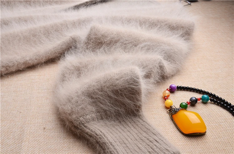 Женская модная пушистая норковая кашемировая трикотажная одежда внутри