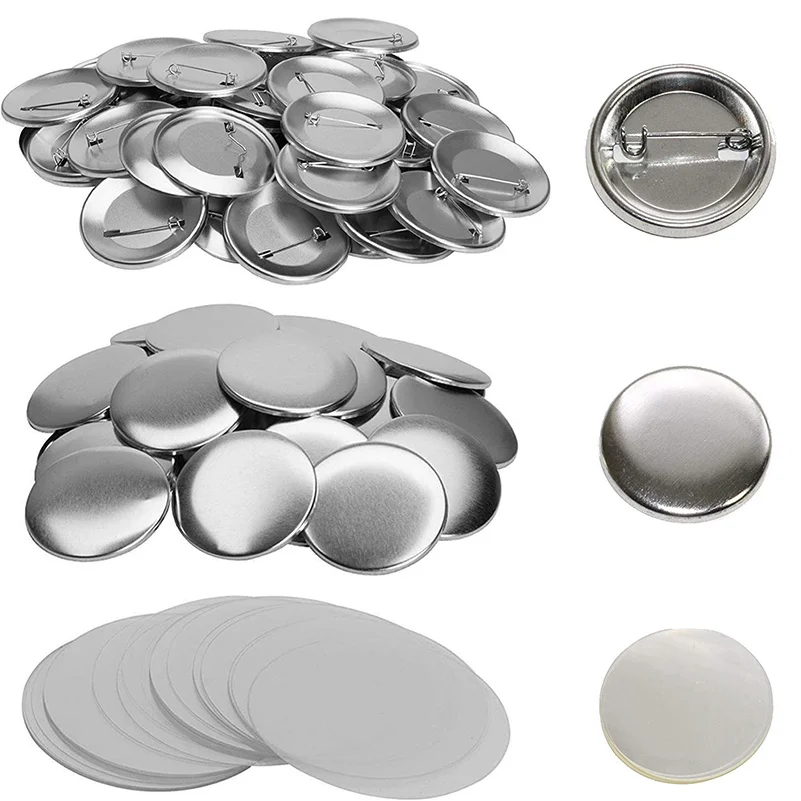 Piezas de fabricaci&oacute;n de insignias para hacer botones, conjunto de insignias DIY para m&aacute;quina de fabricaci&oacute;n de botones, suministros de Material, 58mm, 100 juegos-1