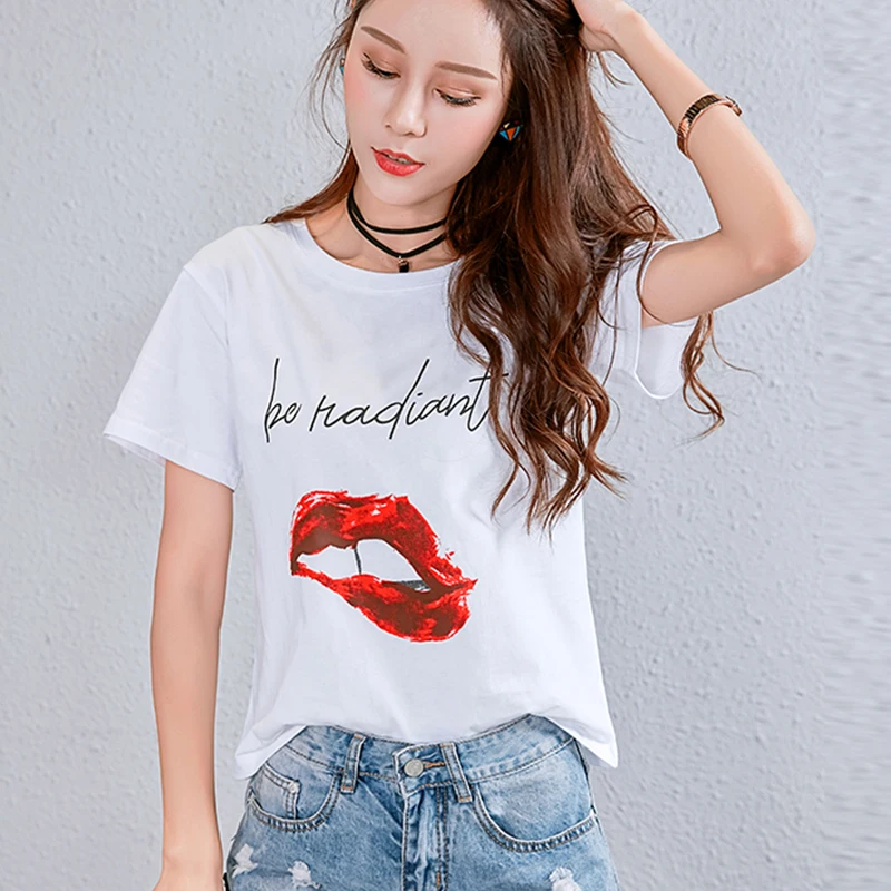 Летние Новые Модные Стиль принт Повседневное хлопок короткий рукав Для женщин