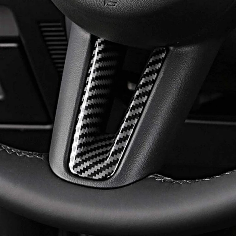 

Carbon Fiber Steering Wheel Frame Cover Moulding, Car Interior Accessories for Mazda 3 Cx-30 2019 2020