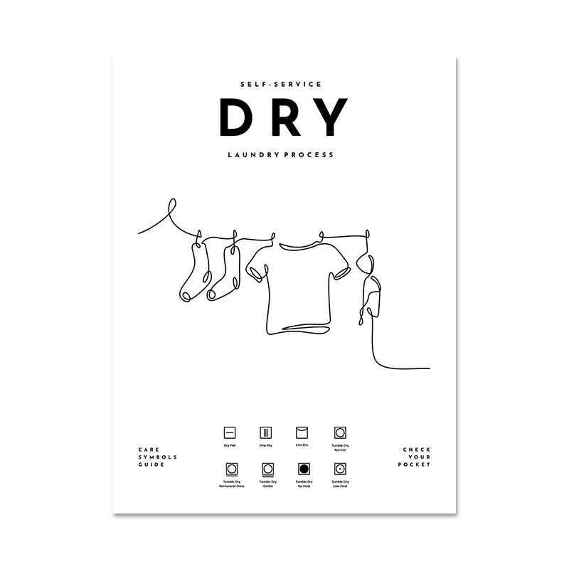 

Художественный постер по уходу за стиркой dulike