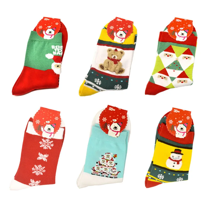 Милые рождественские носки для женщин зима 2019 Санта Клаус Рождественские Зимние