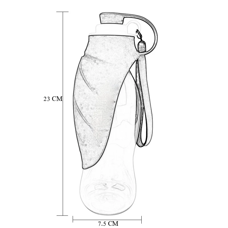 

Portable Pet Dog Water Bottle 580ml Silicone Leaf Design Travel Dog Bowl for Puppy Cat Drinking Outdoor Water Bowl Dispenser