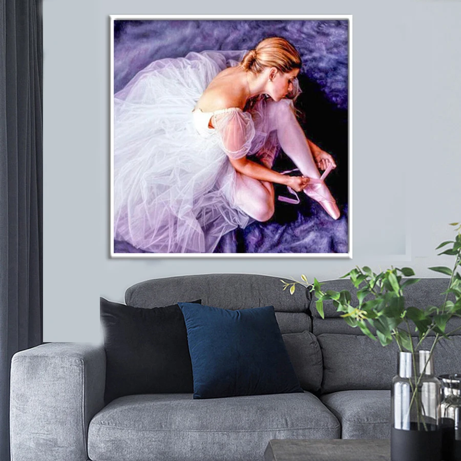 Алмазная 5D Вышивка полный набор круглые стразы танцор балерины для 3D алмазной