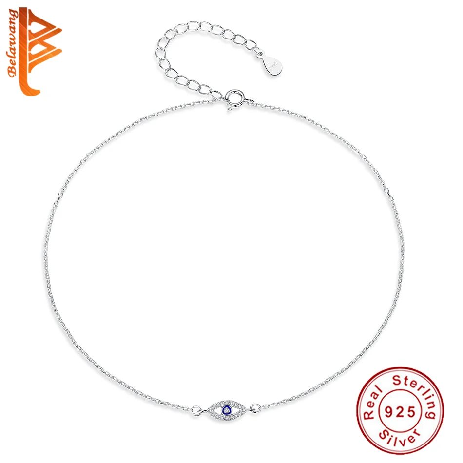 Children Necklace 925 Sterling Silver Blue Clear CZ Crystal Lucky Eye for Girls Kids Birthday Gift 2019 Genuine Jewelry | Украшения и