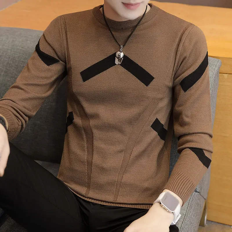 

Men's sweater autumn and winter new round neck Pullover Sweater men's Korean slim long sleeve T-shirt