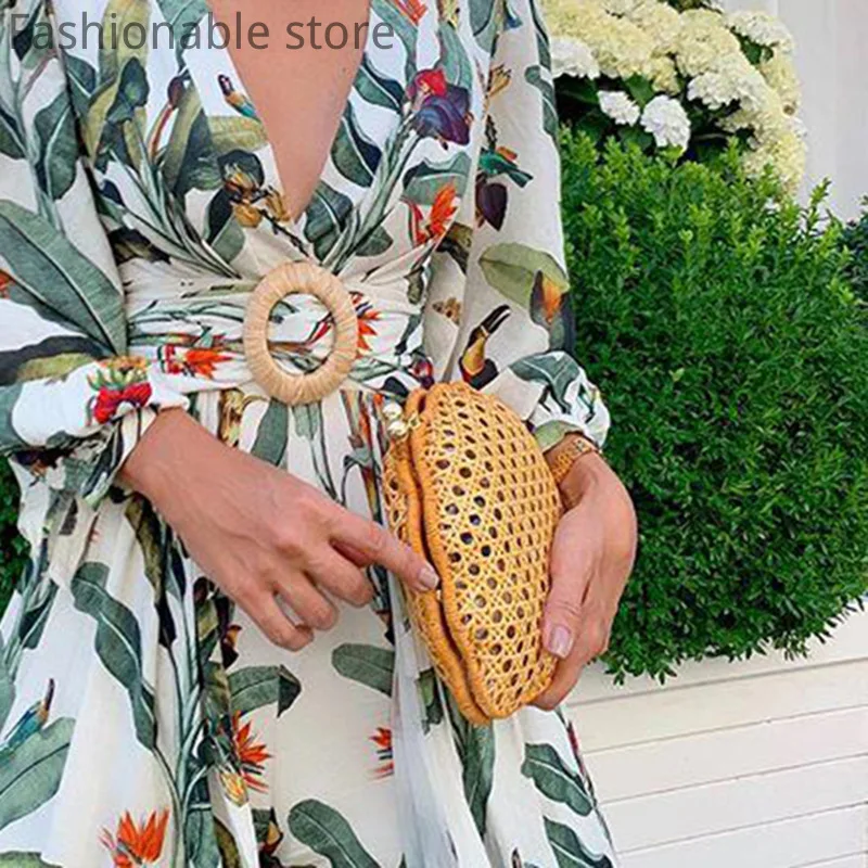 

Women Deep V Neck Summer Beach Style Print Maxi Dress Sexy Irregular Long Sleeve Long Dress