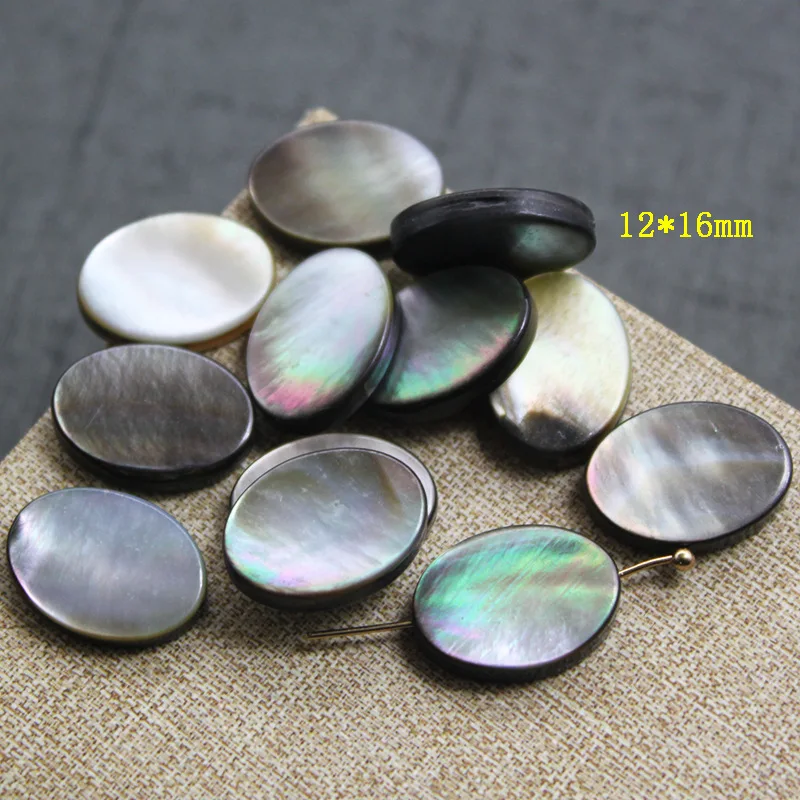 5 звёзд натуральная черная раковина прямое отверстие двусторонние овальные