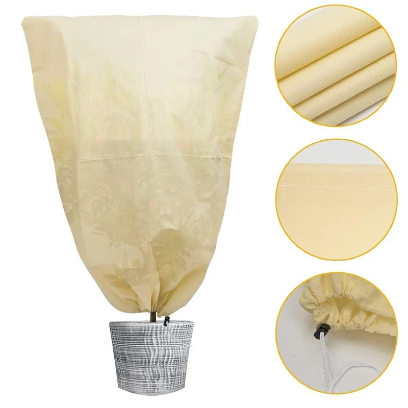 

2Pack Plant Freeze Protection Covers, Reusable Winter Drawstring Plant Cover for Plants Trees Protection