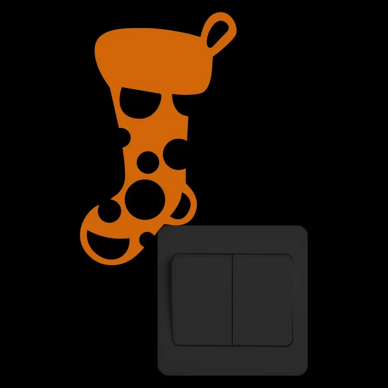 Светящаяся Рождественская наклейка с переключателем чулок мультяшная