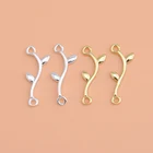 Оливковая ветка двойной круг S925 чистое посеребренное позолоченное веточка, ручной работы diy бисерный браслет аксессуары