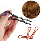Новинка 2019, U-образные заколки для волос, удобные простые пластиковые вилки, инструмент для укладки, заколки для волос, новое волшебное изгибаемое украшение для волос