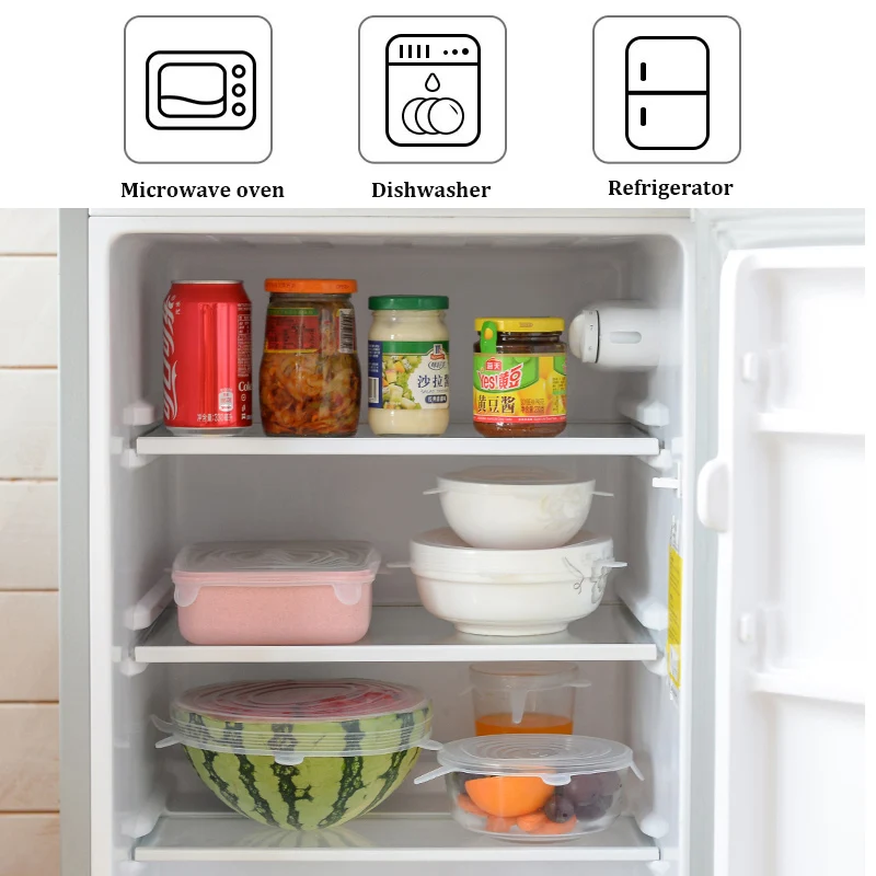 6 шт./компл. Универсальный пищевой силиконовый чехол многоразовые силиконовые