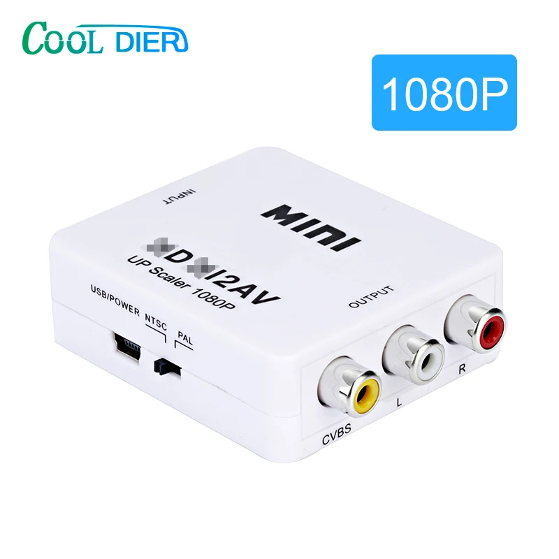 HD 1080P HDMI совместимый адаптер скалер AV композитный преобразователь видео с RCA CVSB L/R