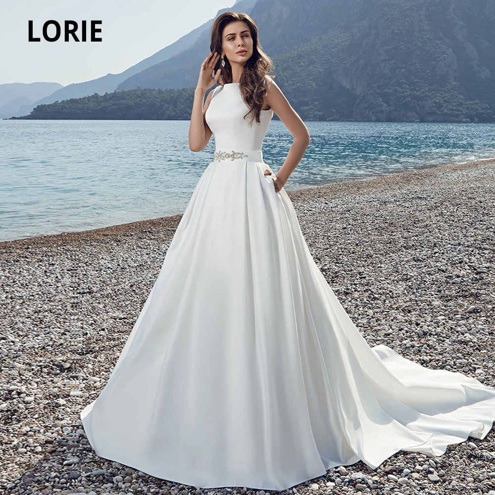 Женское атласное платье Booma элегантное кружевное с вырезом лодочкой и карманами