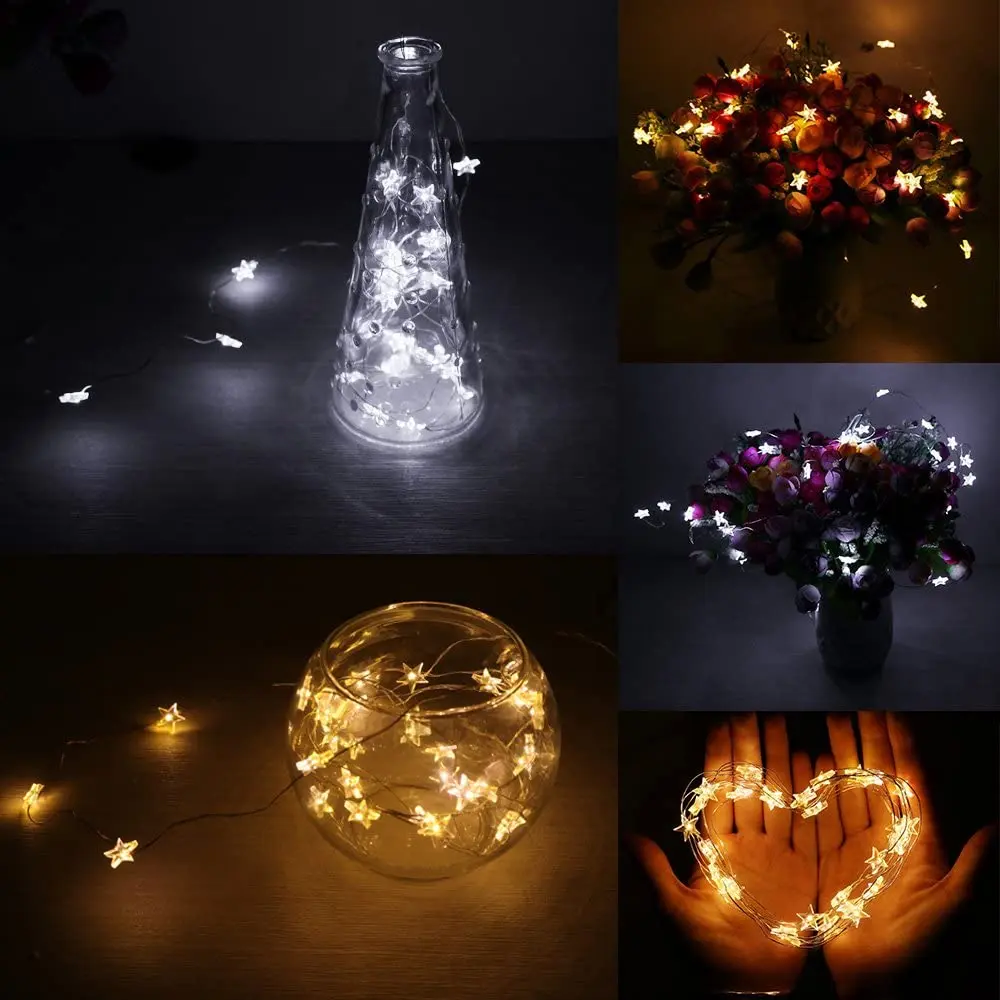 

Copper Wire Star String Lights Garland 5M 6M USB/Battery Powered 3M Led Fairy Lights for Garden Room Christmas Party Decoration