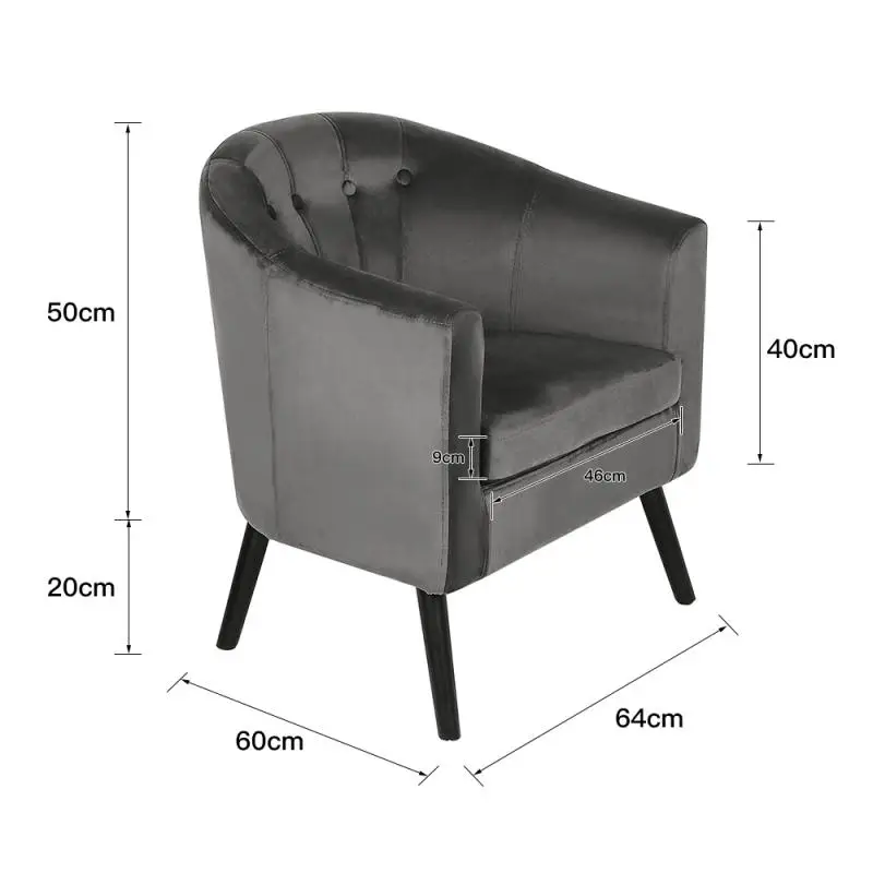Льняной диван-стул в скандинавском стиле 4 кнопки минимализм 64*60*70 см стулья для