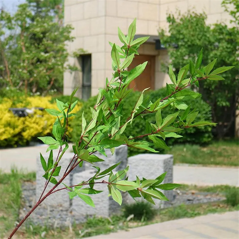 

10Pcs Fake Long Stem Maple Leaf (7 stems/piece) 41.73" Simulation Spring Maple Leaf for Wedding Home Artificial Plants