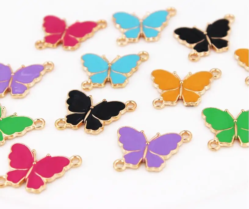 

New 60 pcs Cartoon Butterfly Charm Pendants DIY Jewelry Making Wholesale