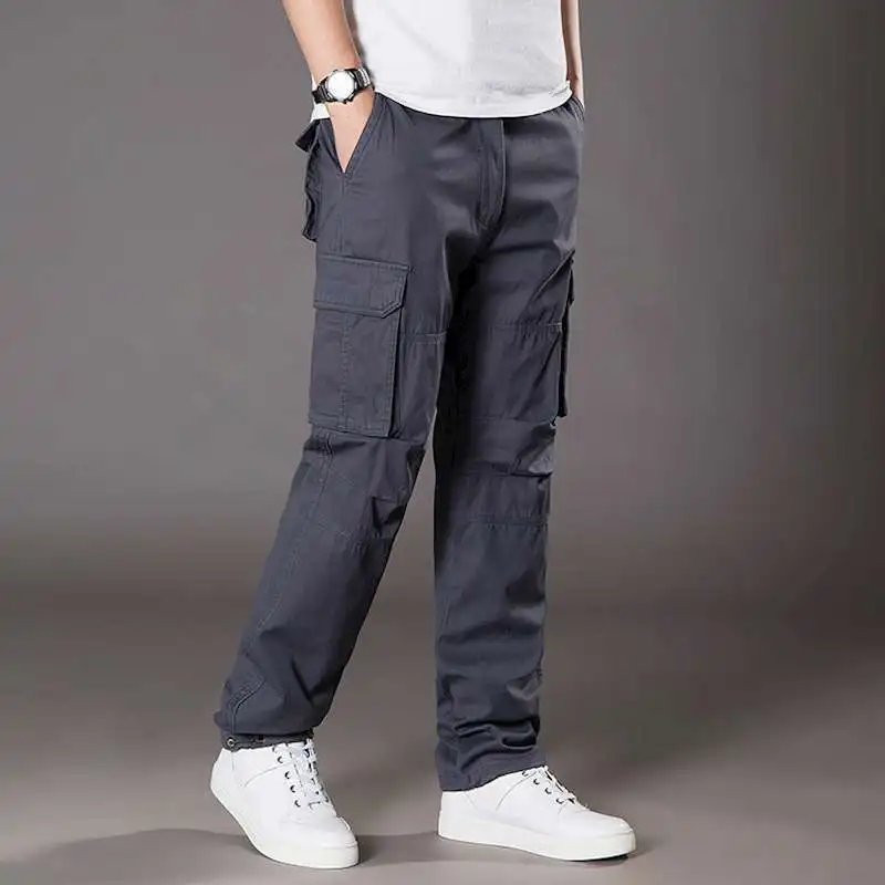 Брюки-карго мужские повседневные хлопковый комбинезон свободные тактические